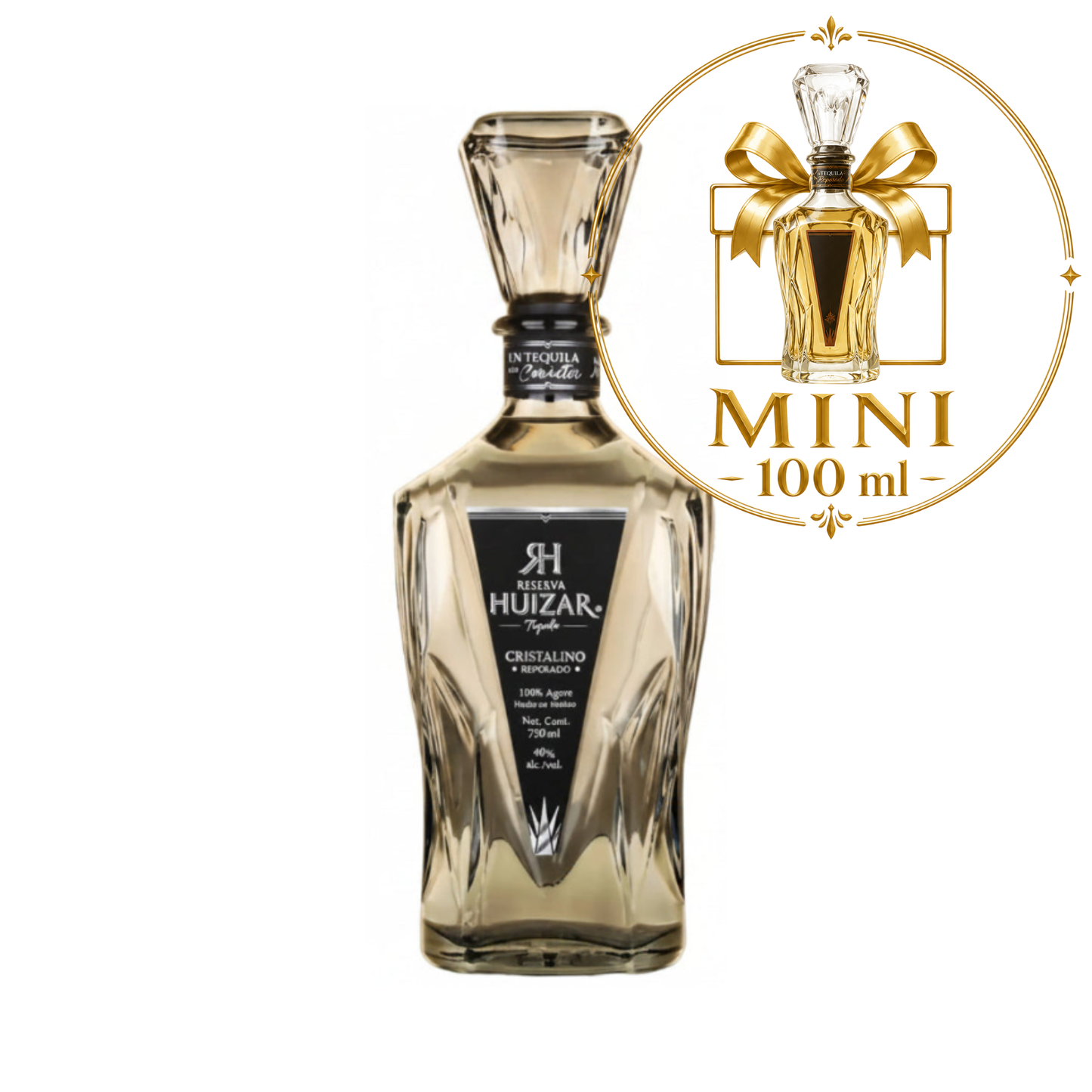 Tequila Reserva Huizar Cristalino Reposado - MINI 100 ML - Kosher